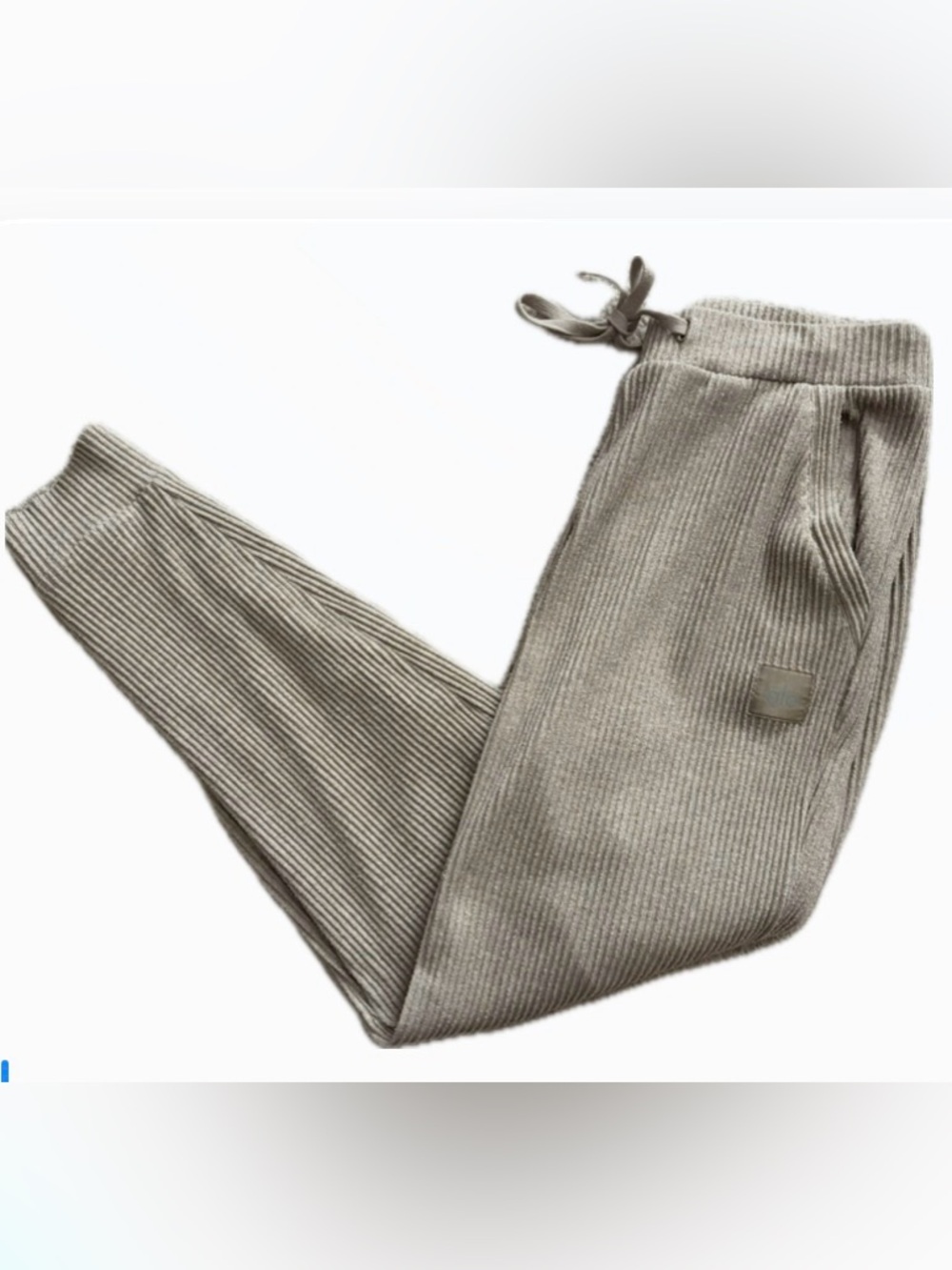 ALO Yoga Ribbed Jogger Pants Heather Gravel Large